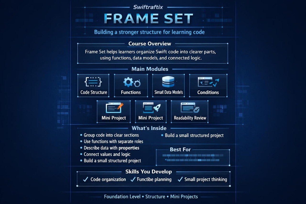 Swift framework frame set overview on a dark blue background