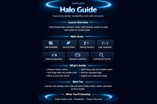 Halo Guide course overview with features and benefits on a dark background